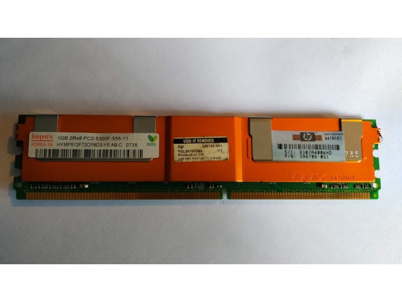 Оперативная память DDR2 PC2-5300 667MHz 1Gb Hynix HP Серверная гар1мес