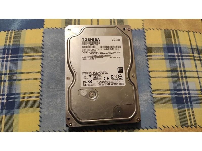 Жесткий диск Toshiba 500 Гб DT01ACA050 SATA №659x