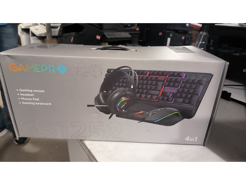 Комплект игровой GamePro Gameset 4в1 USB GS1252 + гарнитура (GS890) + мышь + клавиатура с RGB (GS1252)