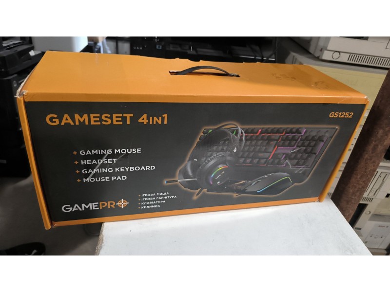 Комплект игровой GamePro Gameset 4в1 USB GS1252 + гарнитура (GS890) + мышь + клавиатура с RGB (GS1252) №1