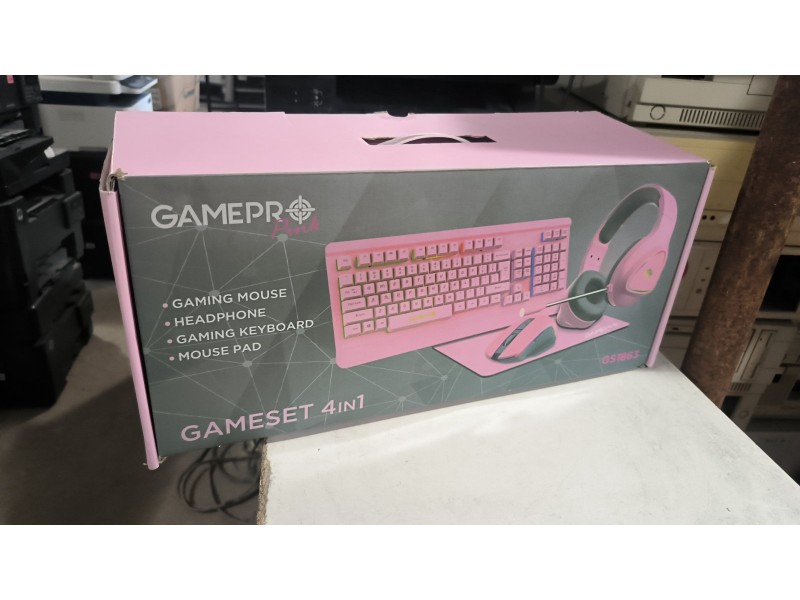 Якісна металева клавіатура GamePro Pink USB