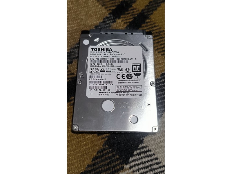 Жорсткий диск TOSHIBA MQ01ACF050 500GB №7