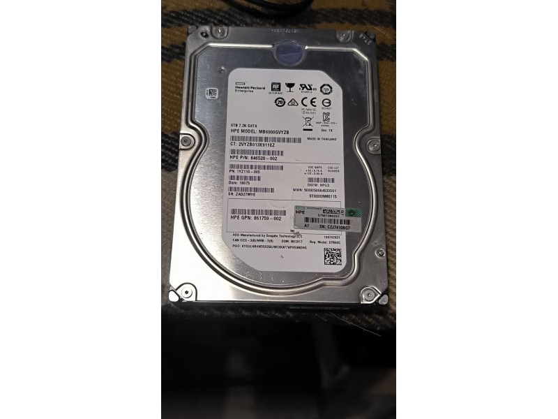 Жорсткий диск HDD Hewlett Packard Enterprise MB6000GVYZB 6TB №11