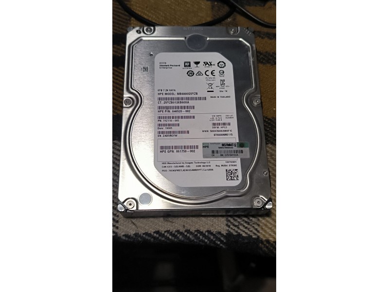 Жорсткий диск HDD Hewlett Packard Enterprise MB6000GVYZB 6TB №15